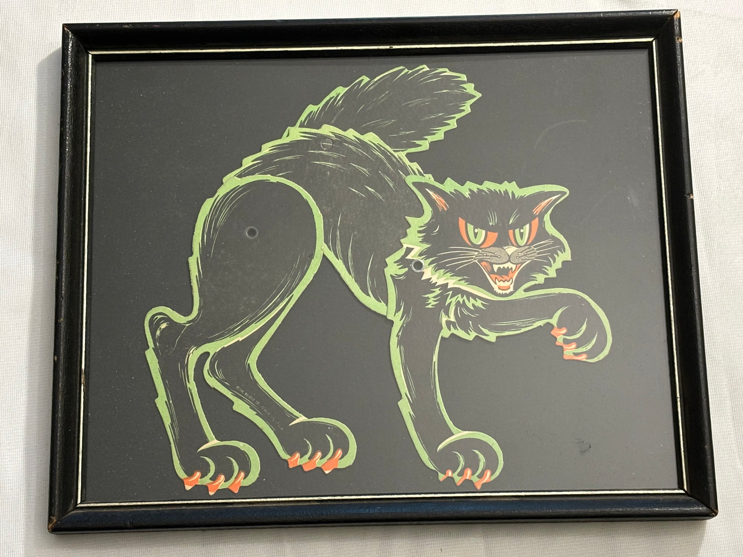 Vintage Framed Beistle Black Cat